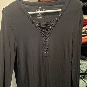 Dark Blue American Eagle Long Sleeveve T-shirt